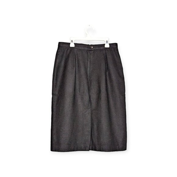 Vintage Sag Harbor Black Wool Pencil Skirt Size 14 - Picture 4 of 10